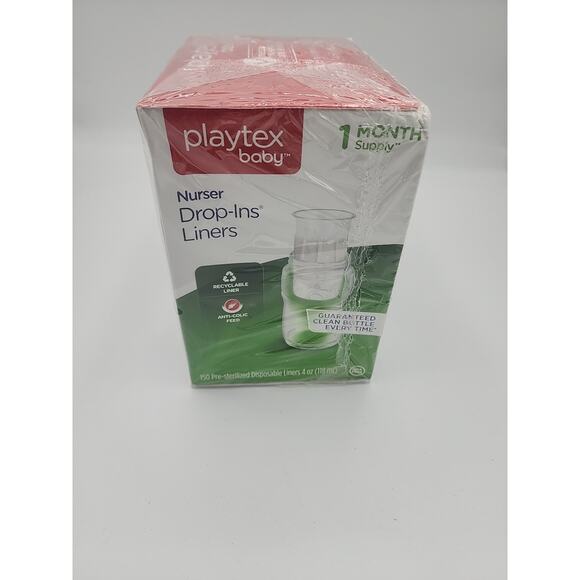 Playtex Nurser Drop in Liners Disposable Bottle 4oz 150 Ct. New Sealed Package - Picture 2 of 8